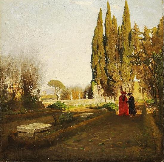 Albert Hertel In the gardens of Castel Gandolfo Germany oil painting art